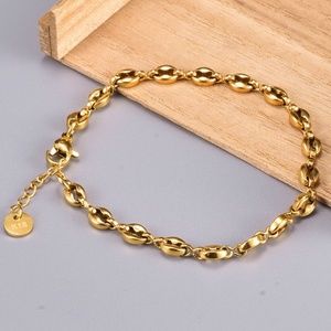 18k Gold Plated Titanium Oval Pig Nose Bracelet